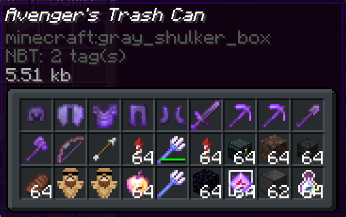 Kit named avenger's trash can