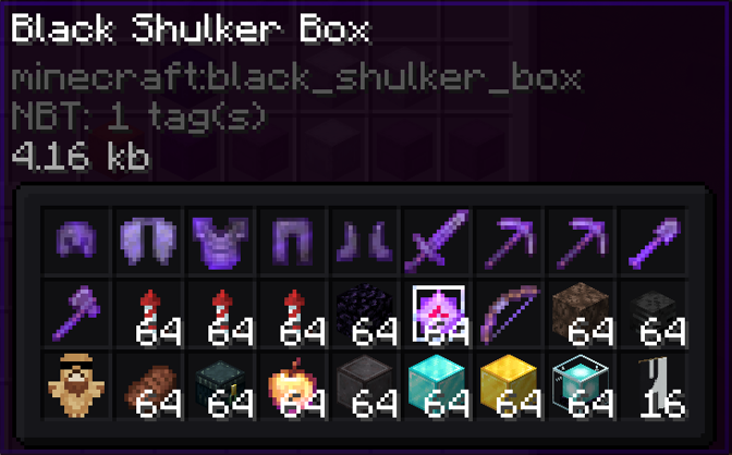 Kit named black shulker box